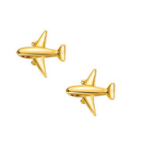 FANCIME Tiny Airplane 18K Yellow Gold Stud Earrings Main