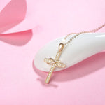 FANCIME Diamond Infinity Cross 9K Yellow Gold Necklace Detail