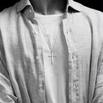 FANCIME Beveled Edge Cross Sterling Silver Necklace Show