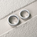 FANCIME "Roman Time" Couples Promise Sterling Silver Rings Back Show