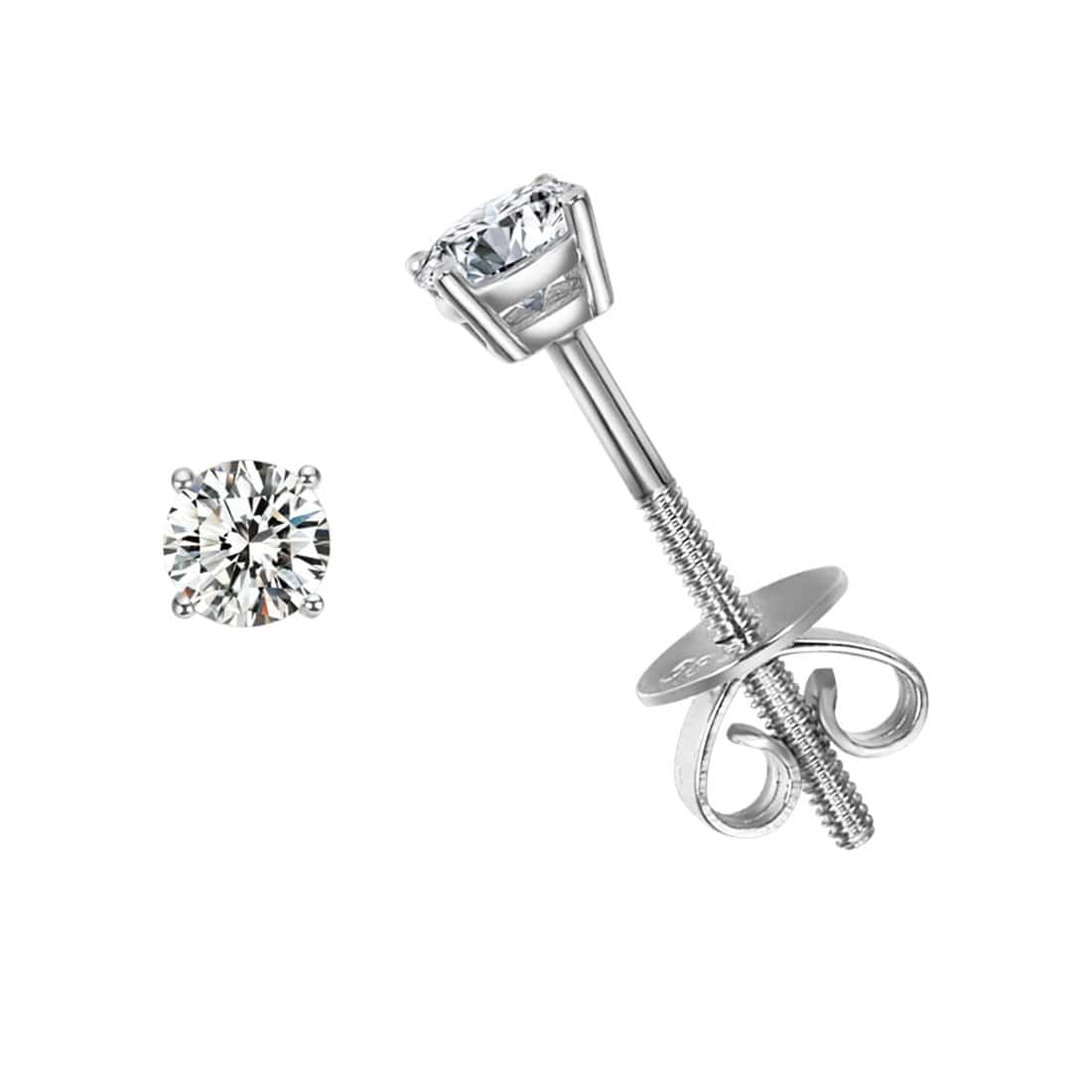 FANCIME 0.2 cttw Moissanite 14K Solid White Gold Stud Earrings Main