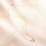 FANCIME "Golden Wings" Butterfly 14K Yellow Gold Necklace Full