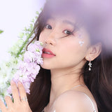 "Wisteria Flower Cluster” Sterling Silver Floral Hoops Drop Earrings