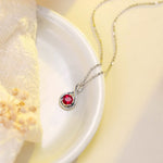 FANCIME "Birthstone" July Gemstone Forever Sterling Silver Nacklace Full