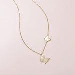 FANCIME "Golden Kiss" Butterfly 14K Yellow Gold Necklace Back