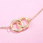 FANCIME Two Circle Friendship 14k Solid Yellow Gold Bracelet Detail