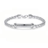 FANCIME Freedom Men's Wheat Link Chain Sterling Silver Bracelet Main