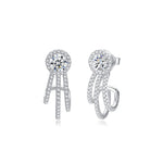 FANCIME "Parisian Star" Halo Setting Claw Sterling Silver Earrings Main