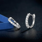 14k white gold hoop hoop earrings with stones