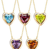 FANCIME Delicate Garnet Heart January Birthstone 14K Gold Necklace Show
