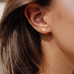 FANCIME "Mini Dream" Butterfly 14K Solid Yellow Gold Studs Model