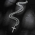 FANCIME Mens Gold Plated Beveled Cross Sterling Silver Necklace Full2