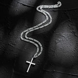 FANCIME Mens Gold Plated Beveled Cross Sterling Silver Necklace Full2