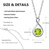 FANCIME "Birthstone" August Gemstone Sterling Silver Necklace Size