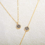 FANCIME Natural Black Onyx 14K Yellow Gold Necklace Back