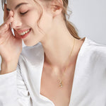 FANCIME Dragonfly 18K Real Solid Yellow Gold Necklace Show