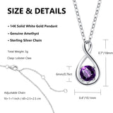 FANCIME Amethyst February Gemstone Sterling Silver Necklace Size