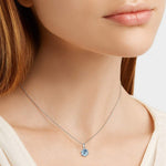 FANCIME Genuine Aquamarine Solitaire 14K White Gold Necklace Show
