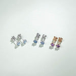 Natural Aquamarine Studs in 14k White Gold (5mm)