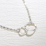FANCIME Double Circles 14K Solid Gold Necklace White Main