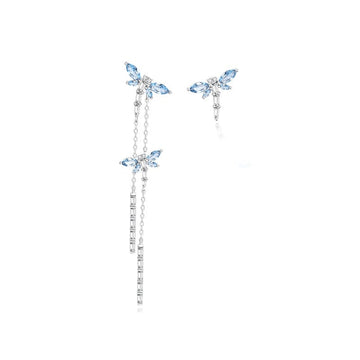 "Aqua Dream" Dragonfly Sterling Silver Earrings