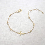 FANCIME "Emilia" Cross Gold Beads 14K Yellow Gold Bracelet Show