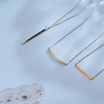 FANCIME "Simply Bar" Horizontal Gold Bar 14K Yellow Gold Necklace Video