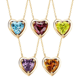 FANCIME Delicate Amethyst Heart February Birthstone 14K Gold Necklace Show