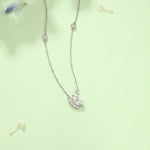 FANCIME "Aqua Joy" Sterling Silver Cut CZ Stones Flying Butterfly Necklace White Main