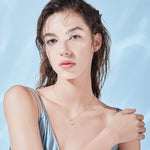 FANCIME "Mobius Circle" 14K Solid Yellow Gold Necklace Show