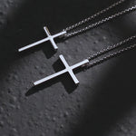 FANCIME Mens Polished Cross 925 Silver Necklace Video