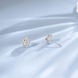 FANCIME 2.2CTTW Moissanite Flower 14K White Gold Stud Earrings Side