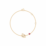 FANCIME "Be Bright" Dainty Bee 14K Yellow Gold Bracelet Main