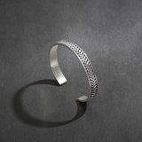 FANCIME FEARLESSNESS Mens Open Cuff Sterling Silver Bracelet Show