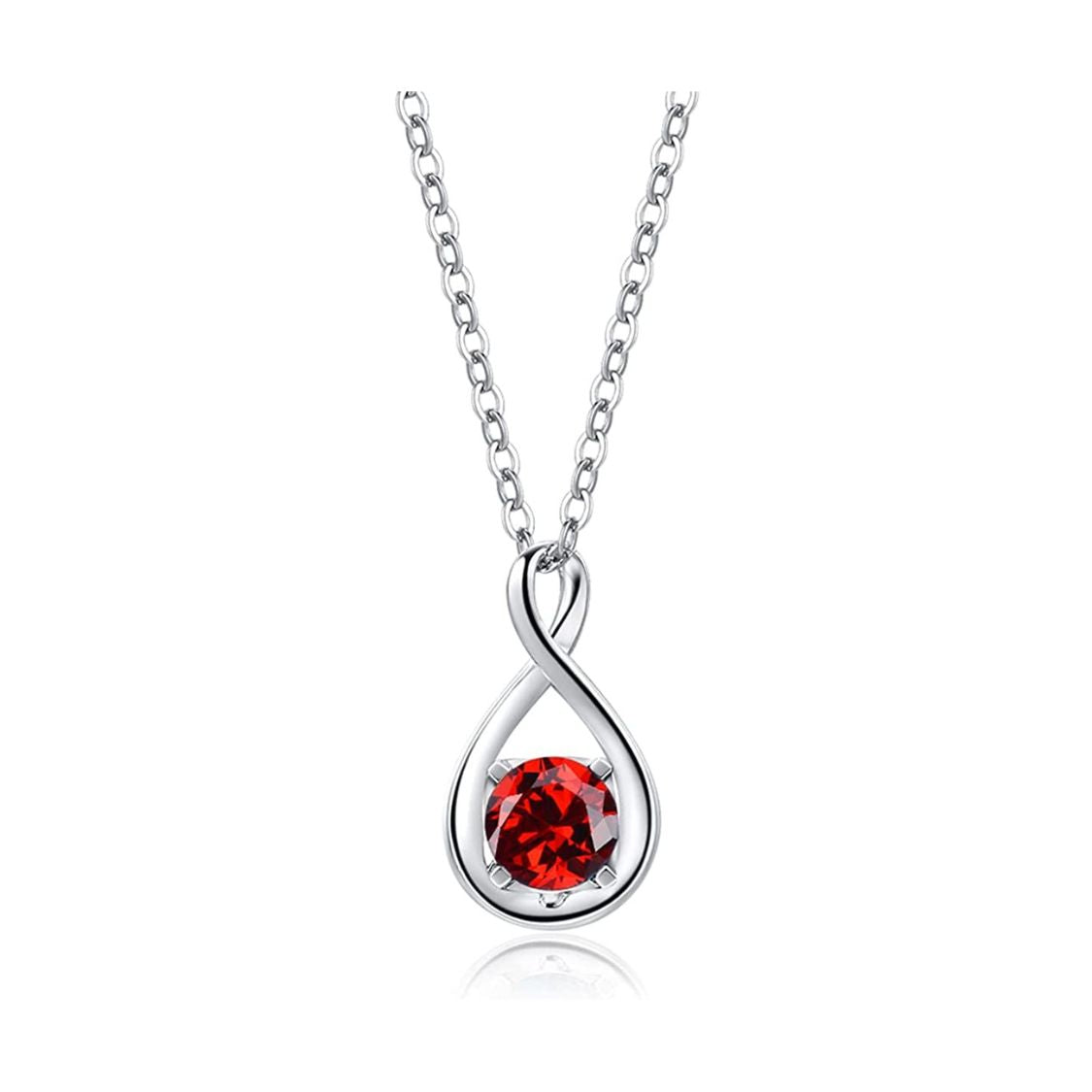 FANCIME "Birthstone" Garnet January GemstoneSterling Silver Necklace Main