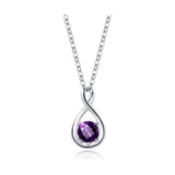 FANCIME Amethyst February Gemstone Sterling Silver Necklace Main