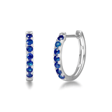 FANCIME Blue Sapphire 14k White Gold Hoop Earrings Main