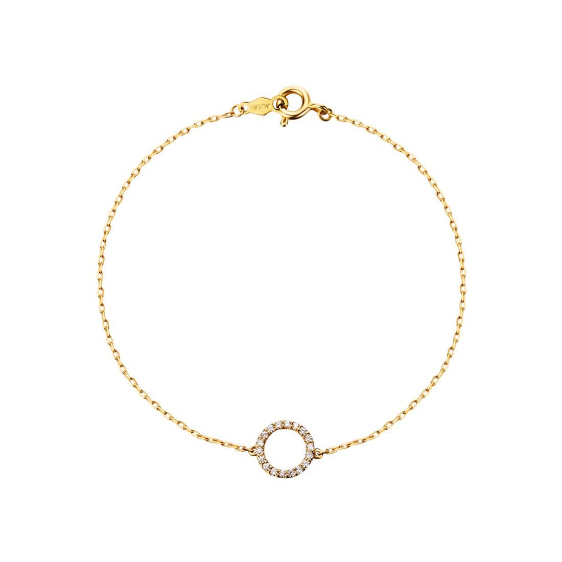 FANCIME Line & Dots Circle of Love 14K Yellow Gold Bracelet Main