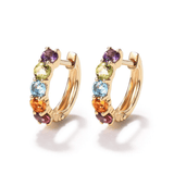 FANCIME 14k "Rainbow Gemstones" Huggie Cartilage Hoop Earrings Main