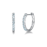 FANCIME Classic Aquamarine 14k White Gold Hoop Earrings Main