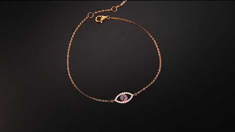 FANCIME Blue Evil Eye 14k Solid Yellow Gold Bracelet Video