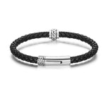 FANCIME PATH Mens Leather Sterling Silver Bracelet Show