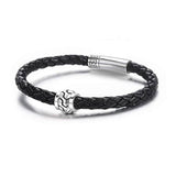 FANCIME PATH Mens Leather Sterling Silver Bracelet Show